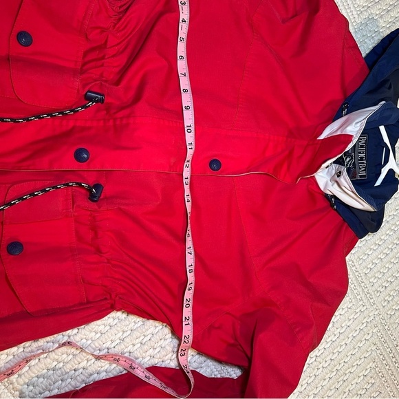 Pacific Trail Red Blue Jacket Coat Jacket Women Size Medium Full Zip Hood - Picture 12 of 13